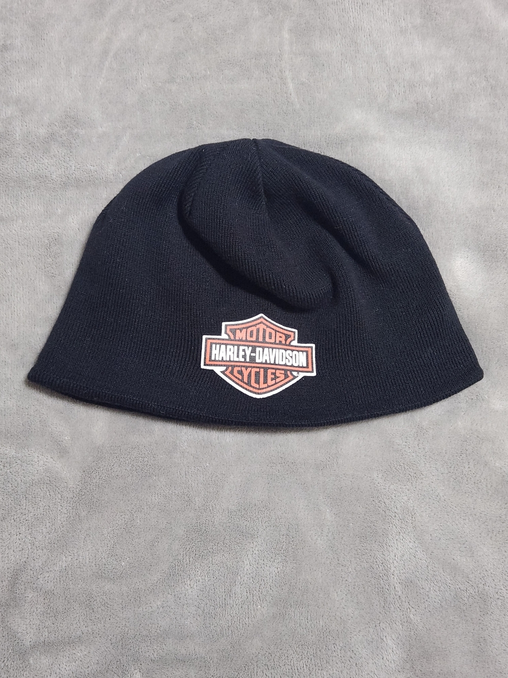 Harley-Davidson Black & Red Knit Beanie Skull Cap